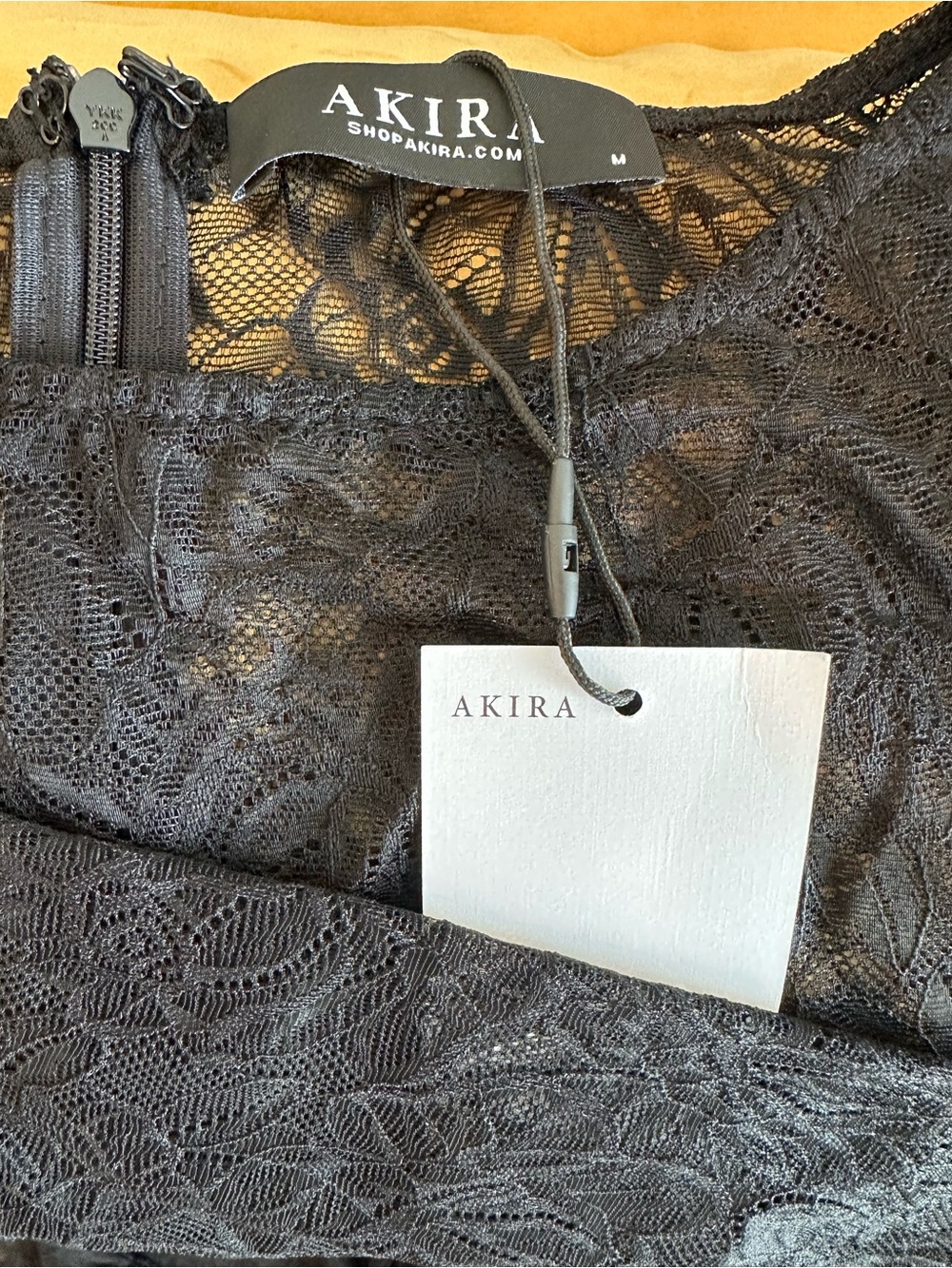 AKIRA Black Lace Bodysuit with Floral Mesh - Picture 8 of 9